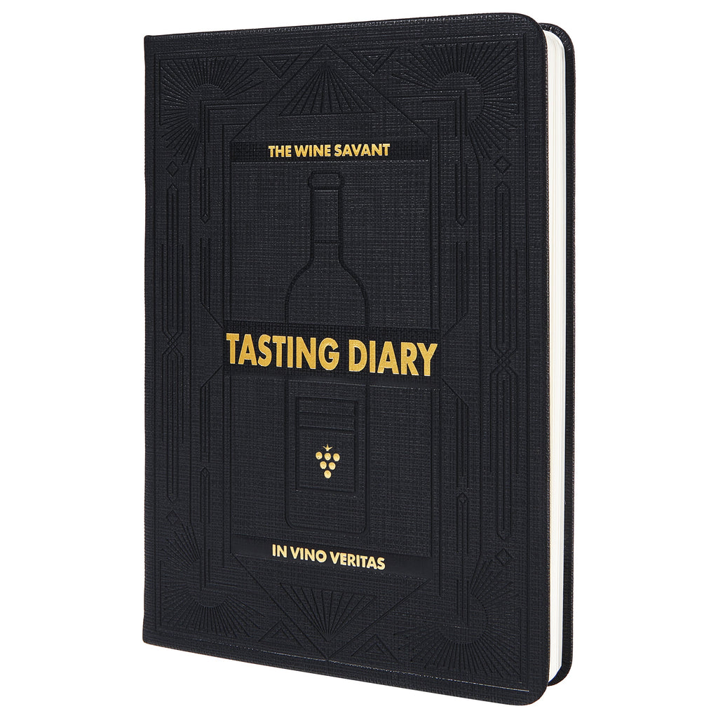 Wine Folly Wine Journal Guided Wine Tasting Notes (5" x 7" B6 Notebook) - Features 4 Step Tasting Method, Wine Color Reference Card, and Page Marker (Black)-0