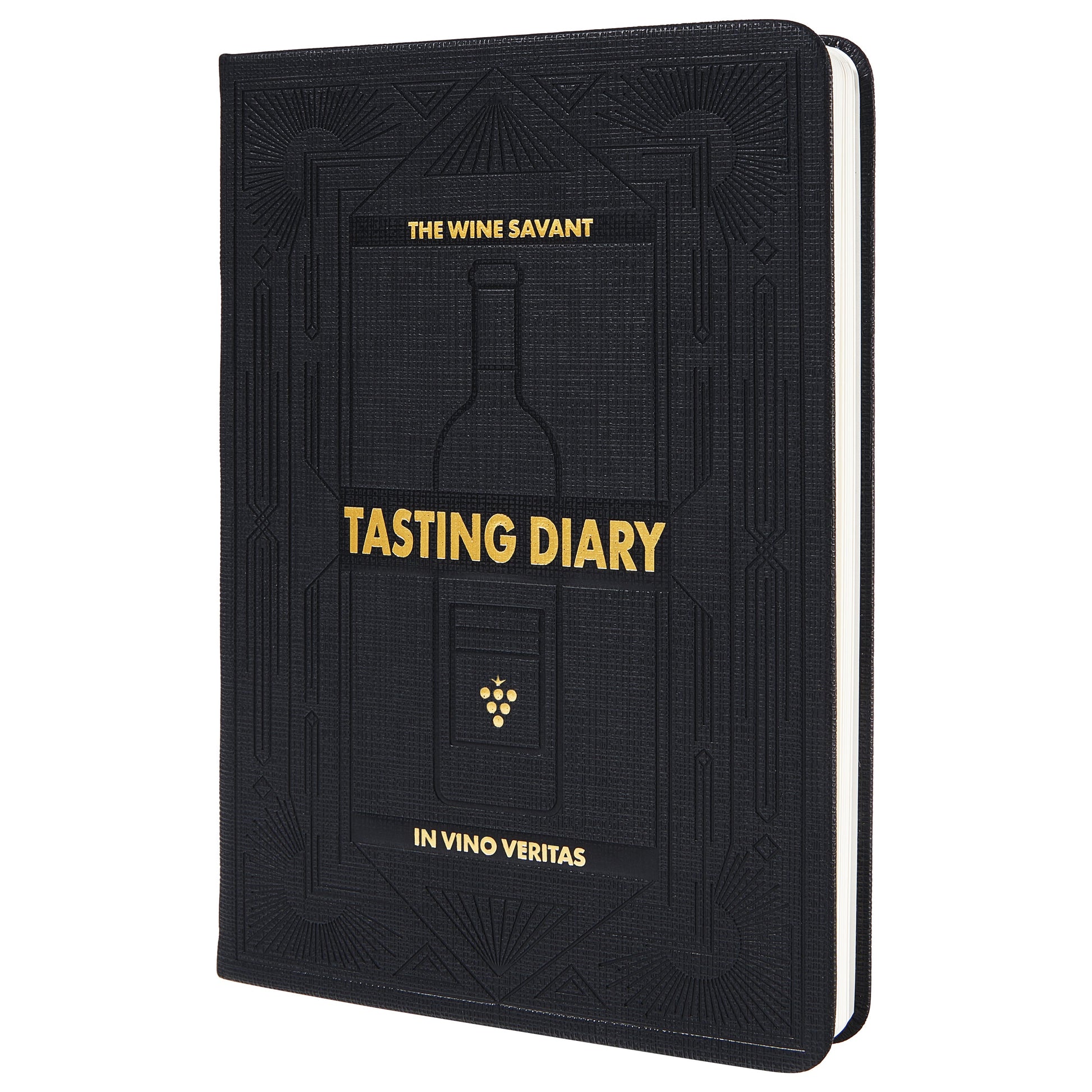 Wine Folly Wine Journal Guided Wine Tasting Notes (5" x 7" B6 Notebook) - Features 4 Step Tasting Method, Wine Color Reference Card, and Page Marker (Black)-0