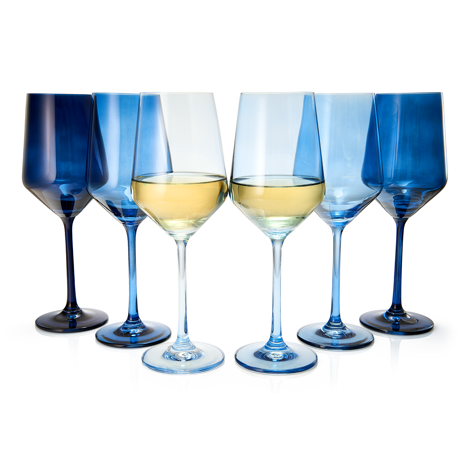 Blue Winter Christmas Wine Glasses | Set of 12 | Navy Colors-3
